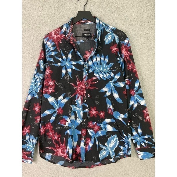 Geometrix NYC Floral Print Blouse M Women's Slim Fit Chic & Stylish Work Weekend - Picture 5 of 10